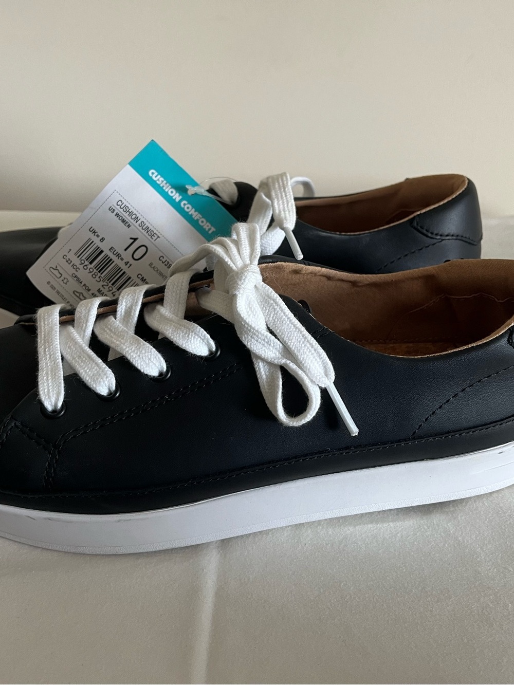 Reef Cushion Sunset Black and White Leather Comfort Sneakers Women’s Sz 10 NWT - Picture 4 of 9